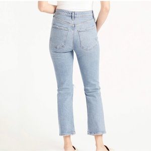 AGOLDE Riley High Rise Straight Crop Button Fly Whiplash Distressed Size 30 NWOT